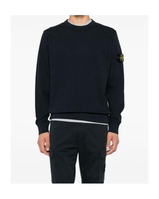 Stone Island Black Crew-Neck Sweatshirt for men