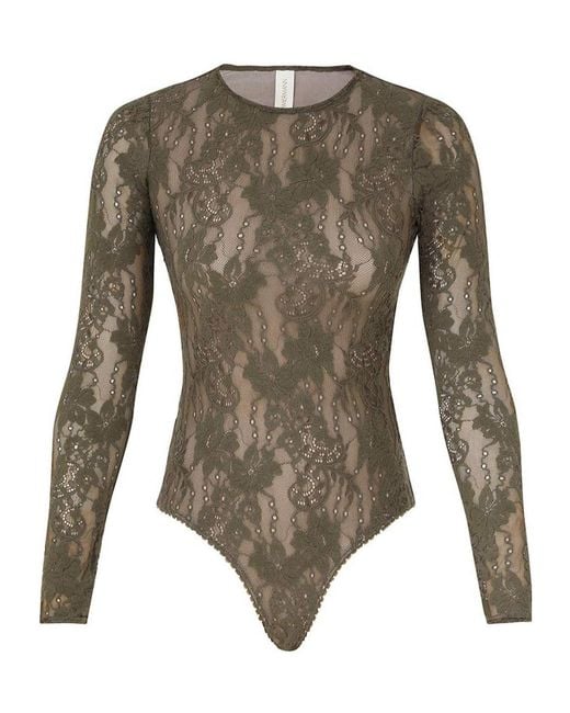 Zimmermann Green Lace Bodysuit