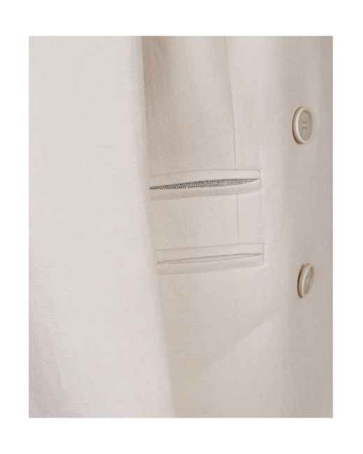 Peserico White Double-Breasted Tailored Jacket