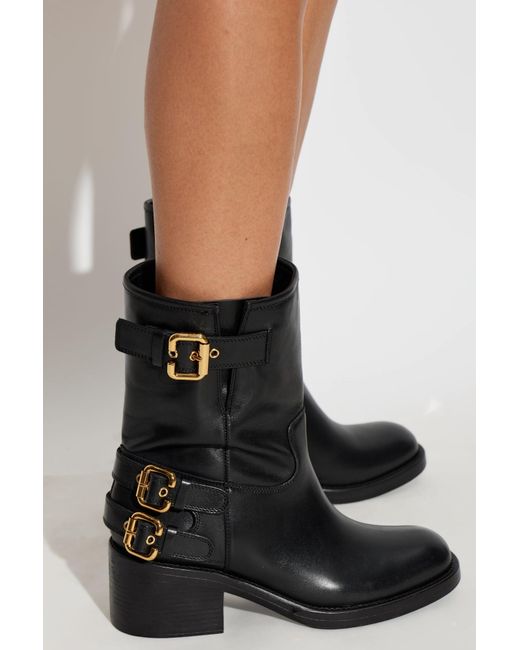 Chloé Black Chloé Dakota Buckled Ankle Boots