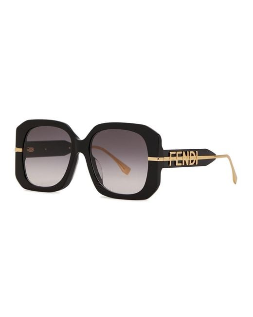 Fendi Multicolor Graphy Oversized Square-Frame Sunglasses