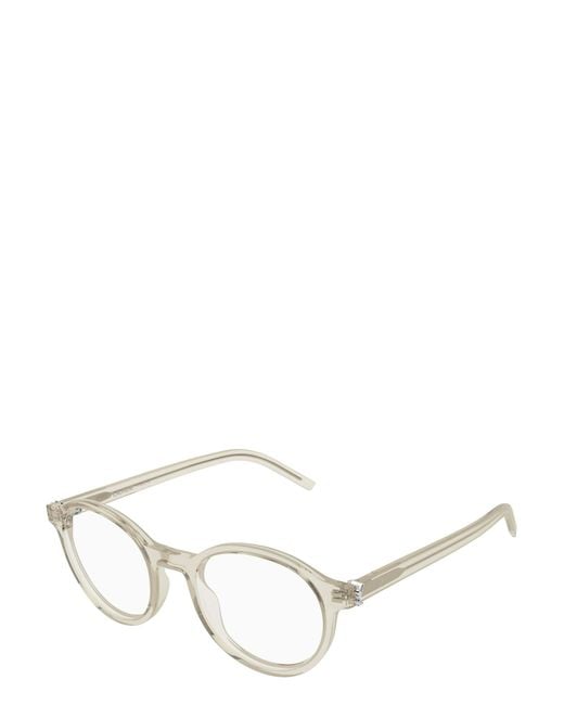 Saint Laurent White Eyewear Round Frame Glasses for men