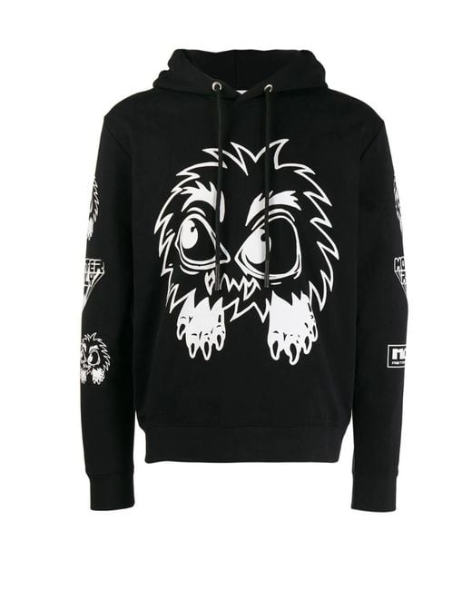 McQ Alexander McQueen Black Pattern Printed Hooded Sweater for men