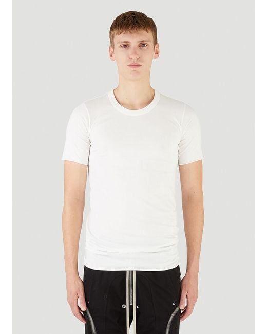 Rick Owens White Slim Fit Crewneck T-Shirt for men