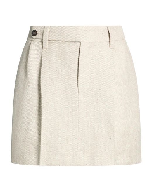 Brunello Cucinelli Natural Minimalist Straight Skirt