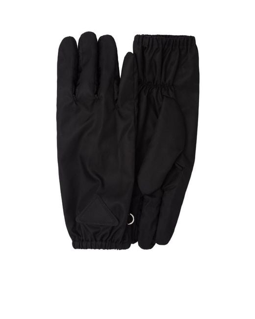 Prada Black Triangle-Patch Slip-On Gloves for men