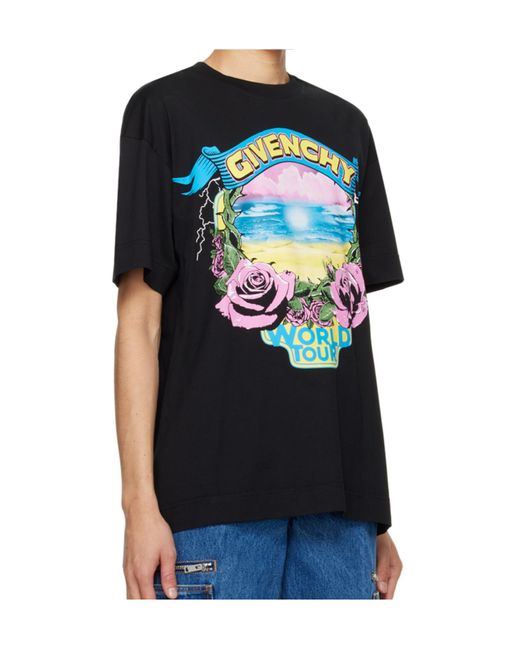 Givenchy Black Logo Printed Crewneck T-Shirt for men