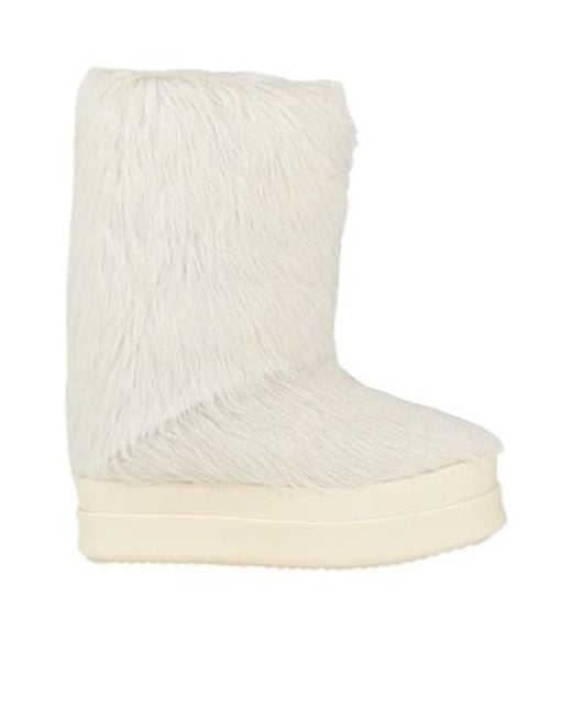 Rick Owens Natural Fleecelined Boots