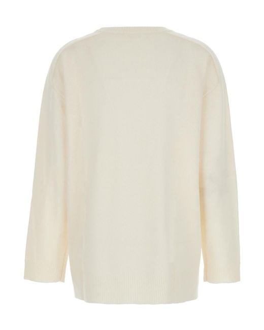 P.A.R.O.S.H. White P.A.R.O..H. Asymmetric Hem Wool Sweater