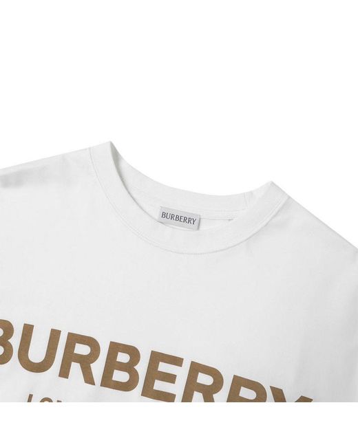 Burberry White Logo Cotton T-Shirt for men