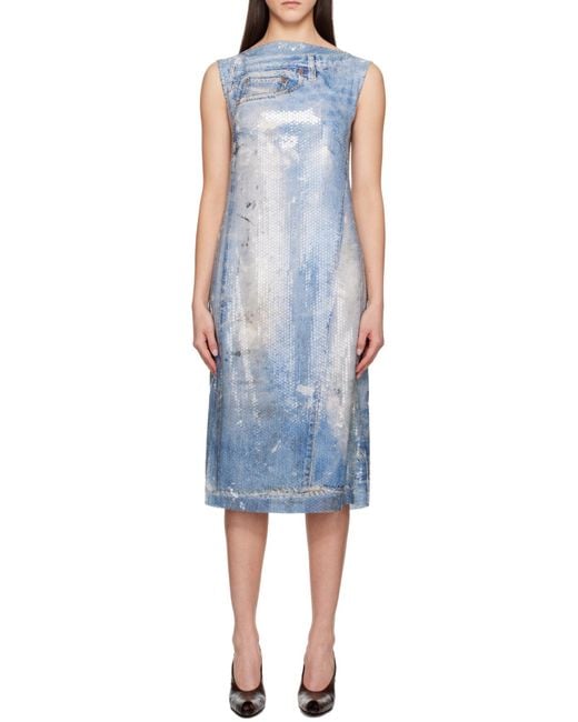 Acne Blue Printed Sequin Dress