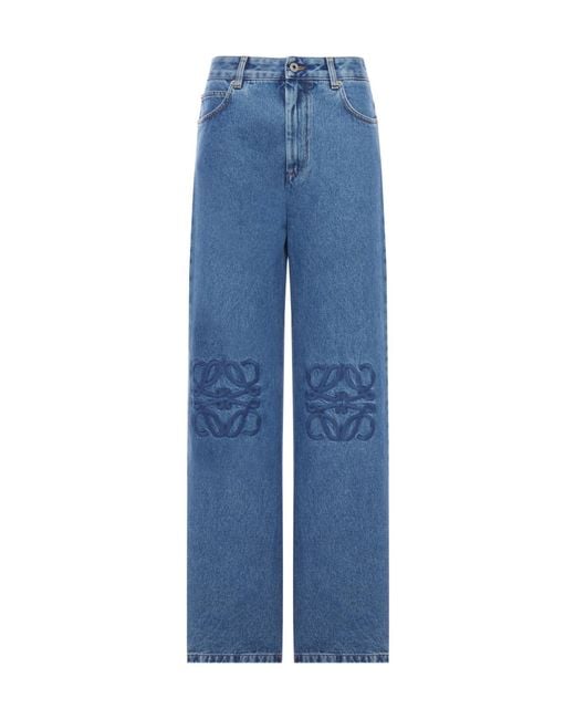 Loewe Blue Anagram Baggy Jeans