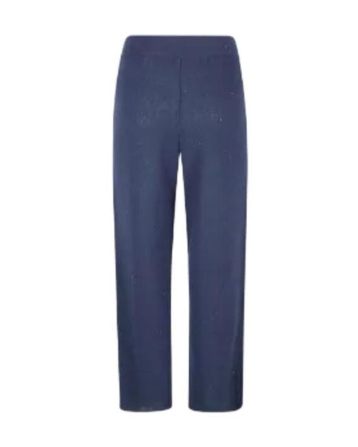 Fabiana Filippi Blue Wide-Leg Knitted Trousers