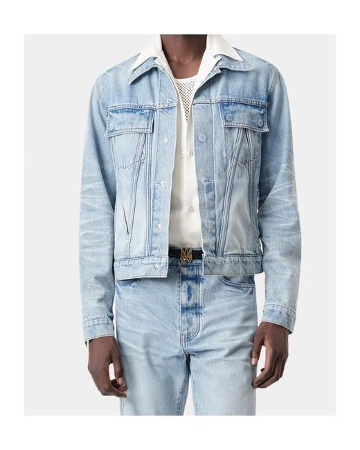 Amiri Blue Japanese Selvedge Trucker Jacket for men