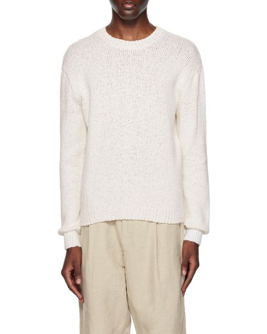 A.P.C. White Gaston Long-Sleeved Crewneck Sweater for men