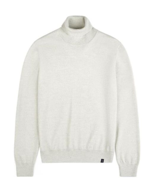 Fay White Wool Turtleneck Sweater for men