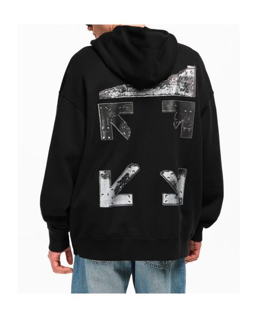 Off-White c/o Virgil Abloh Black Front Zip-Up Sweatshirt for men
