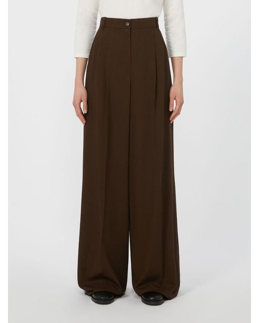 Weekend by Maxmara Brown Garenna High-Waist Pleated Trousers