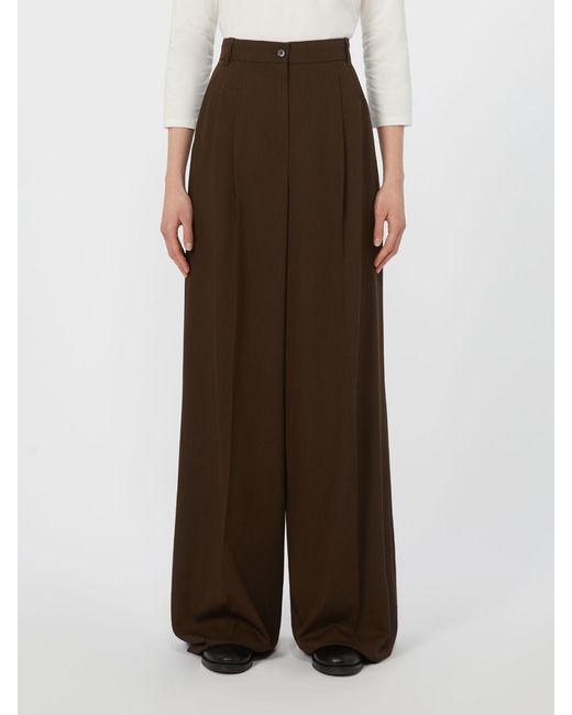 Weekend by Maxmara Brown Garenna High-Waist Pleated Trousers