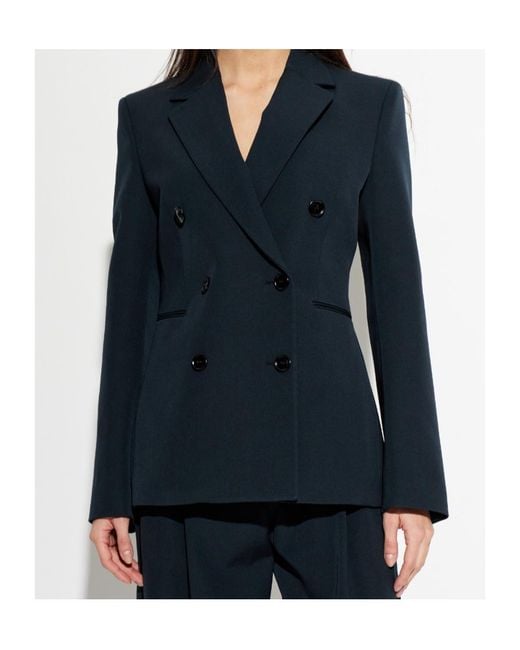 Alaïa Blue Alaïa Cinched Double Breasted Blazer