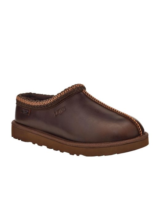 Ugg Brown Tasman Lthr Regen Slippers for men