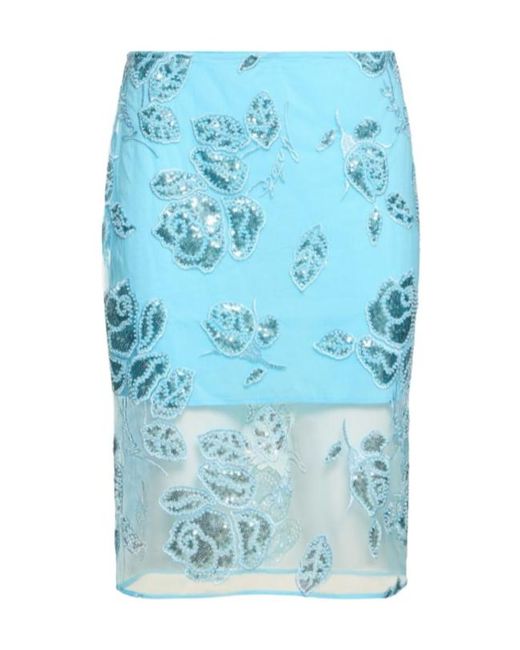 ROTATE BIRGER CHRISTENSEN Blue Dula Beaded Skirt