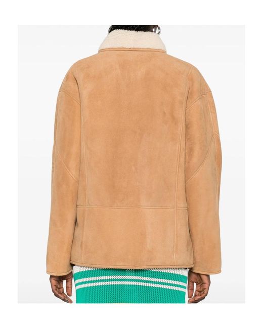 Blazé Milano Natural Button-Up Suede Jacket