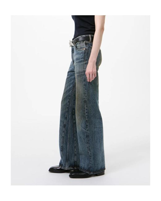 Our Legacy Blue Treble Cut Wide-Leg Jeans