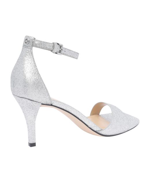 Michael Kors White Michael Glitter Buckle-Fastened Sandals