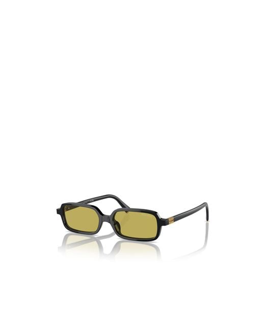 Miu Miu Yellow Eyewear Rectangular Frame Sunglasses