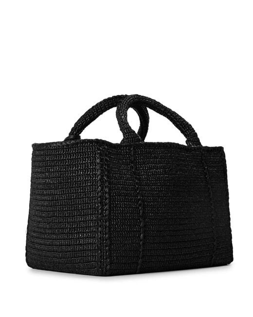 Prada Black Simple And Elegant Woven Handbag
