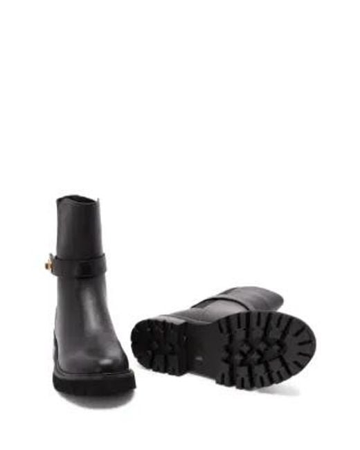 Twinset Black Buckle-Strap Leather Boots