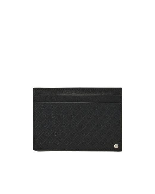 Ferragamo Black Lettering Credit Card Holder for men