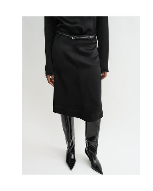Totême  Black Totême Paneled Midi Skirt