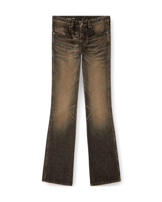 DIESEL Gray Bootcut Faded Jeans for men