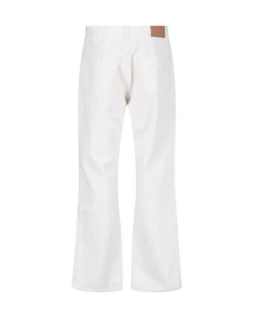 Jeanerica White Casual Trousers With Belt Loops for men