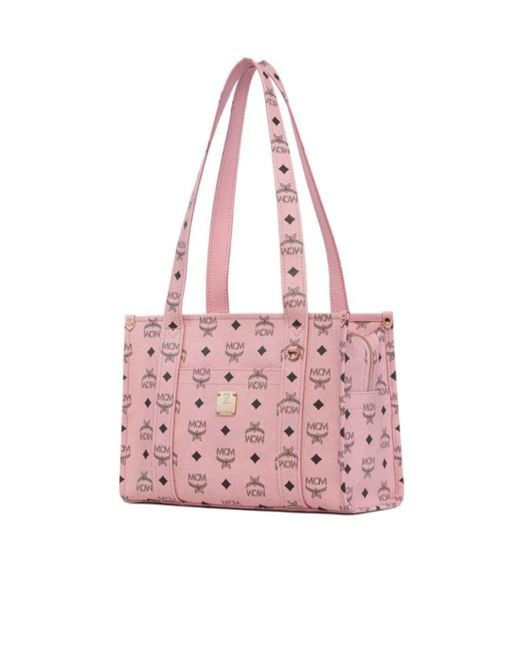 MCM Pink Large Aren Shopper Bag