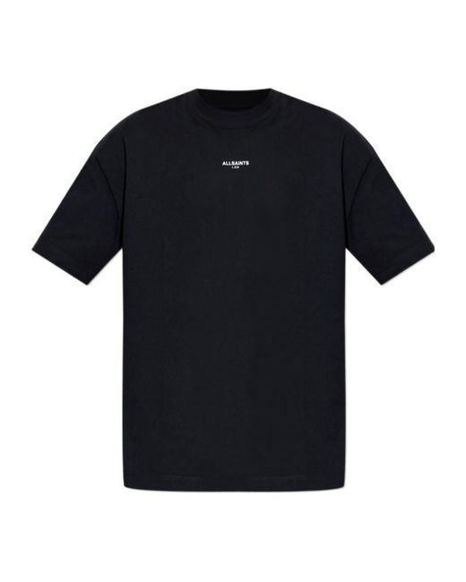 AllSaints Black Mikro Logo T-Shirt for men