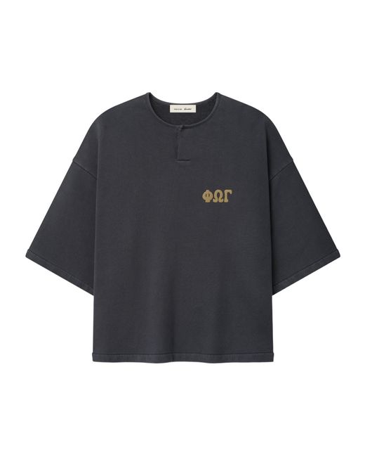 Fear Of God Blue Logo 3/4 Henley Sweatshirt for men