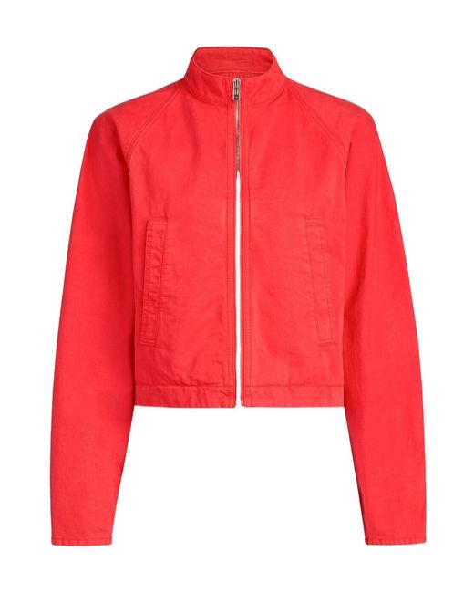 Alaïa Red Cowboy Stand Collar Jacket