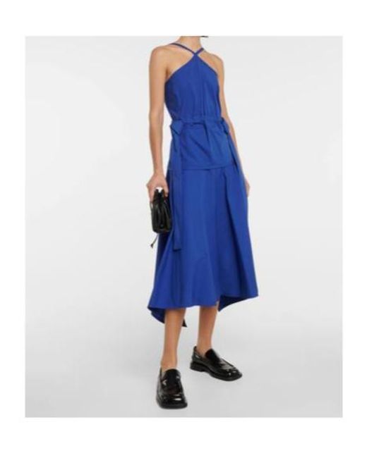 Proenza Schouler Blue Cotton-Blend Poplin Midi Dress