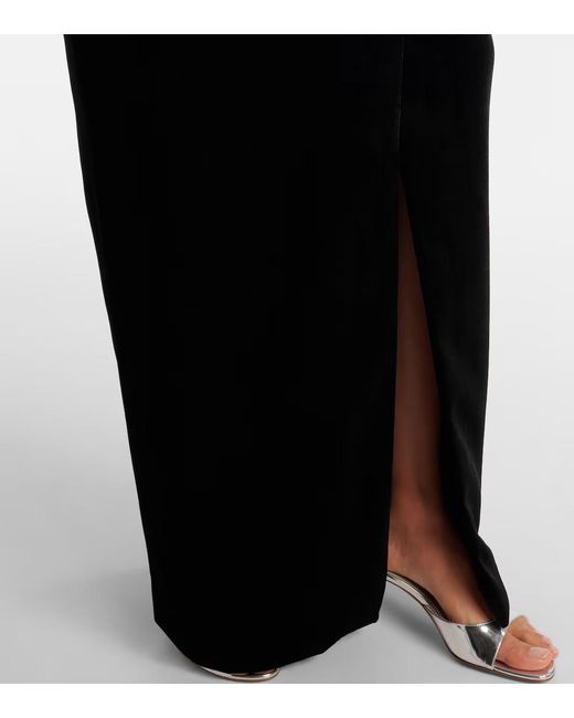 Alessandra Rich Black Velvet And Georgette Gown