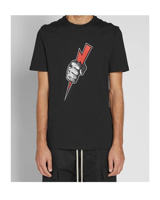 Neil Barrett Black Round-Necked Logo T-Shirt for men