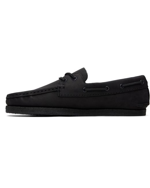 Clarks Black Godney Boat Shoes for men