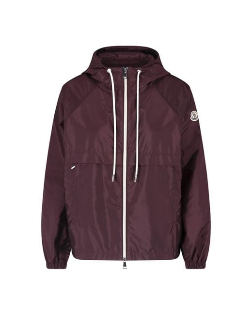 Moncler Red Zip-Up Hooded Jacket