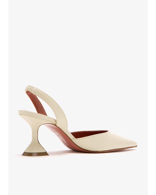 AMINA MUADDI Natural Pointed-Toe High-Heeled Sandals