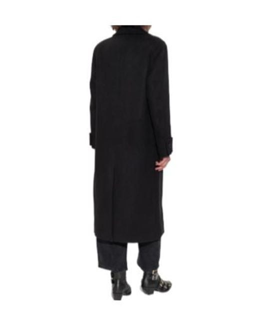 AllSaints Black Mabel Double-Breasted Coat