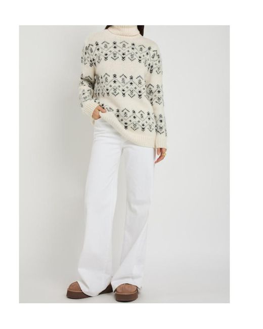 Moncler White Fair Isle Alpaca-Blend Jumper