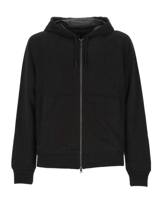 Zegna Black Zip-Up Hoodie for men