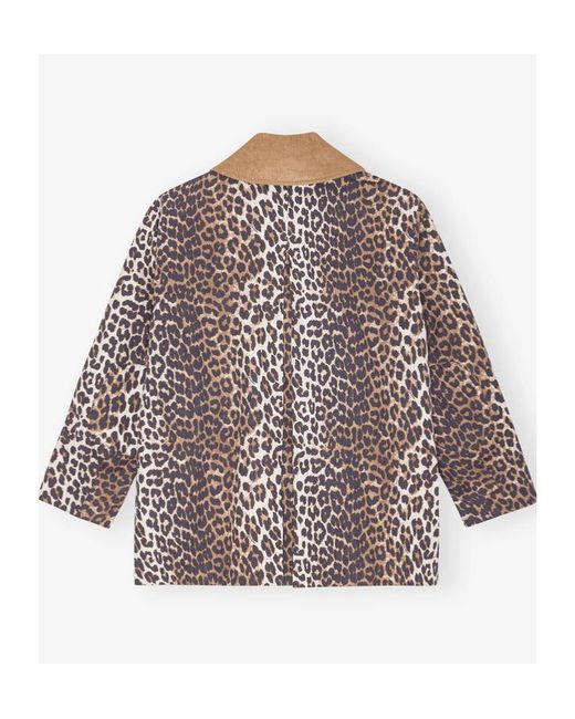 Ganni Brown Leopard Printed Jacket